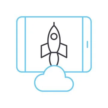 Crowdfund platform line icon, outline symbol, vector illustration, concept sign Illustrazione stock