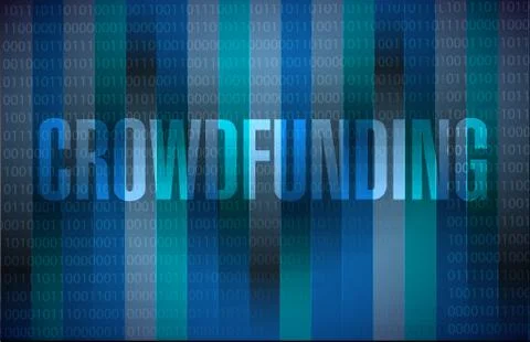 Crowdfunding binary sign concept Illustrazione stock