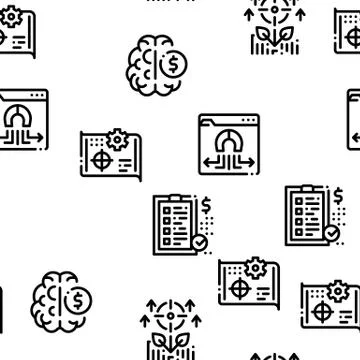 Crowdfunding Business Seamless Pattern Vector Stock Illustration