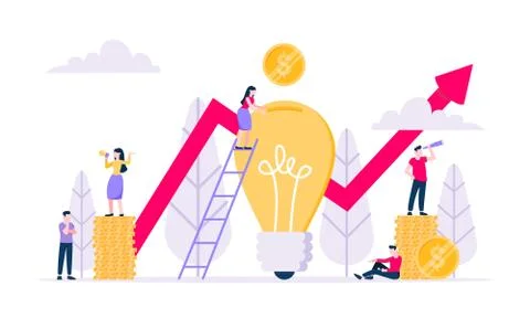 Crowdfunding composition concept of fundraising. Illustrazione stock