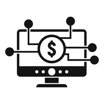 Crowdfunding computer icon, simple style 스톡 일러스트
