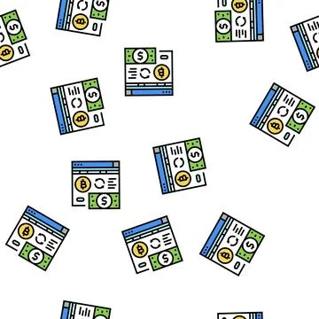 Crowdfunding ico vector seamless pattern 스톡 일러스트