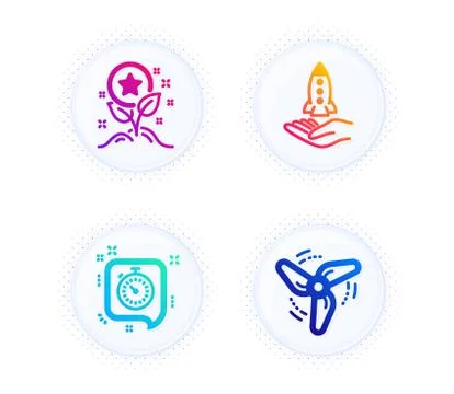 Crowdfunding, Loyalty points and Timer icons set. Wind energy sign. Vector Stock Illustration