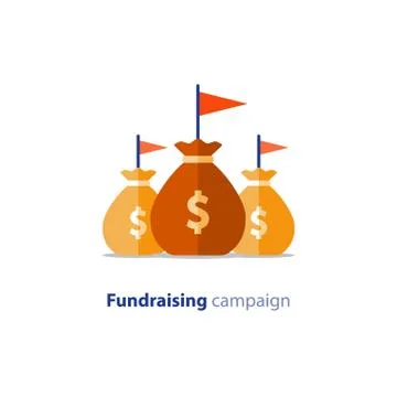 Crowdfunding project, fundraising campaign Illustrazione stock