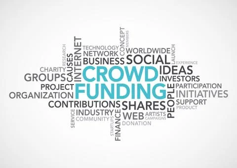 Crowdfunding words Stock Illustration