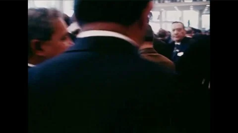 Crowds and Russian officials and dignitaries gather at a Soviet space museum in Stock-Footage 101243971