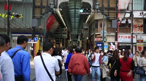 Crowds around Dotonbori street Video stock 50894862