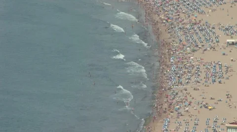 Crowds on the Beach Stock-Footage 7741246