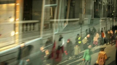 Crowds in busy street Video stock 10790414