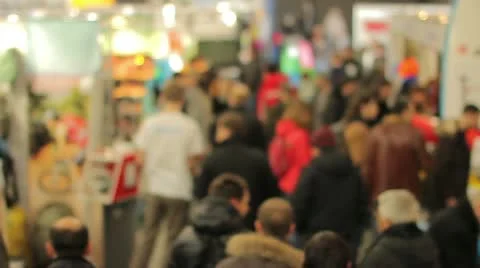 The crowds on the exhibition. time lapse Stock Footage 10827117