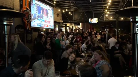 Crowds gather for election night watch party in Washington, DC, WASHINGTON DC, U Video stock 290847201