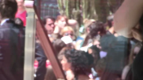 Crowds gathering for concert Stock Footage 48180421
