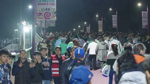 Crowds leave Estadio Azteca after the match Stock Footage 345278490