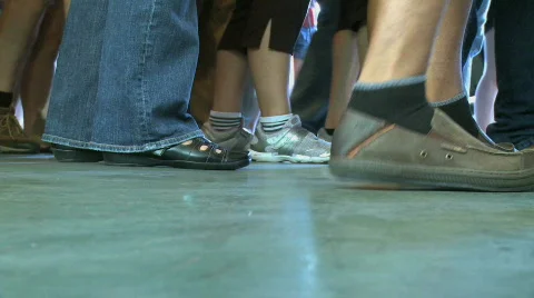 Crowds in line (1 of 2) Stock Footage 839517