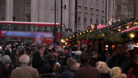 Crowds move in London Stock Footage 120303115