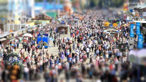 Crowds at Oktoberfest Stock Footage 35607031