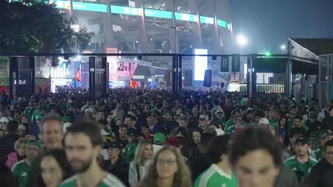 Crowds outside Estadio Azteca after the match Stock Footage 345278496