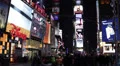 Crowds of People in Bright Times Square New York City Famous Tourist Destination HD Footage