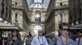Crowds People Walking Milan Italy Vittorio Emanuele Gallery Busy City Commuters HD Footage