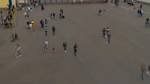 Crowds of people walking on a summer weekend on the waterfront Stock Footage 160766169