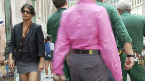 Crowds of people on Wall Street NYC - Time Lapse - 2 Stock Footage
