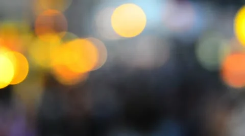 Crowds &amp; Street lights defocused Stock-Footage 10890737