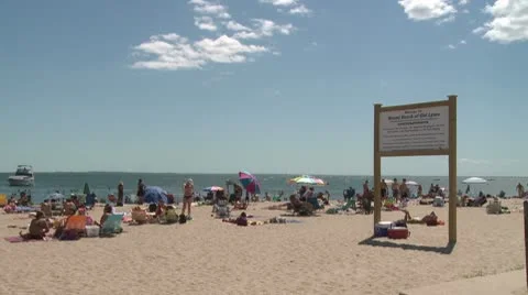 Crowds on a sunny beach (7 of 10) Stock Footage 10773022