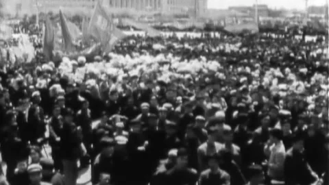 Crowds in Tiananmen Square Stock Footage 235131750
