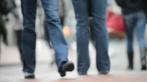Crowds Walking in the City Stock Footage 36681493