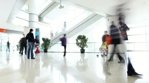 Crowds walking in shopping mall,timelapse Stock Footage 11398144
