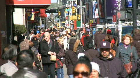 Crowds walking in urban setting (1 of 8) Stock Footage 331792