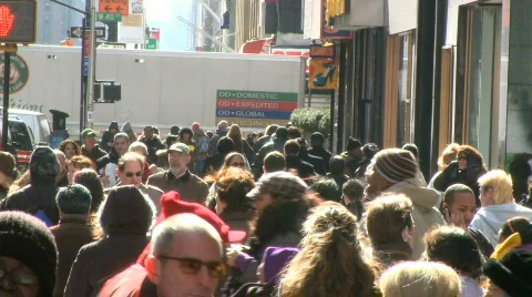 Crowds walking in urban setting (5 of 8) Stock Footage 331818
