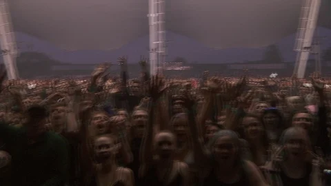 Crowdshot AudienceReactToCameraPreShow HD 422 29.97FPS Stock Footage 128222541