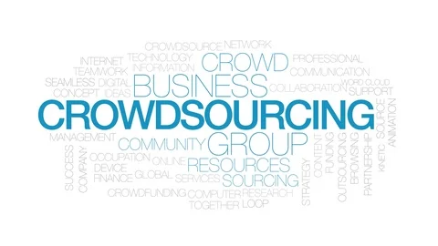 Crowdsourcing animated word cloud. Kinetic typography. Stock Footage 105683691