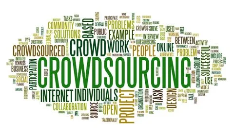 Crowdsourcing concept in word tag cloud Stock Illustration
