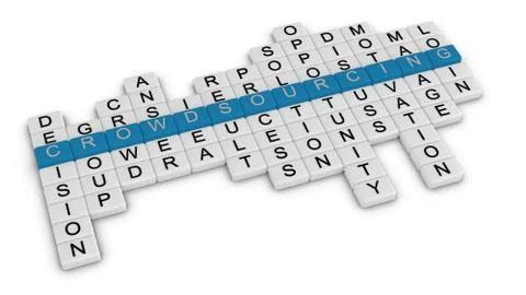 Crowdsourcing crossword path Stock Illustration