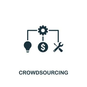 Crowdsourcing icon. Creative element design from content icons collection. Pixel Stock Illustration