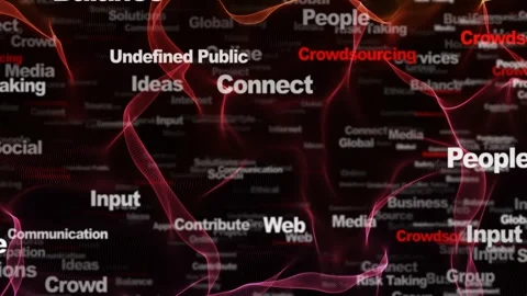 CROWDSOURCING Keywords Animation, Background, Loop Video stock 323953508
