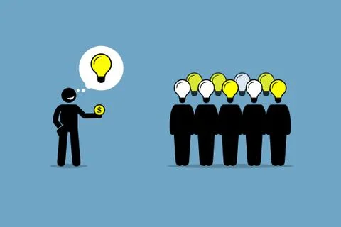 Crowdsourcing or crowd sourcing.  Stock Illustration