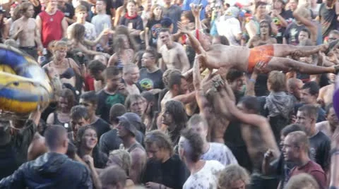 Crowdsurfing at concert Video stock 12332384
