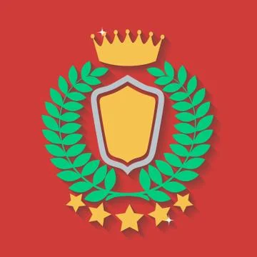 Crown and laurel wreath Stock Illustration