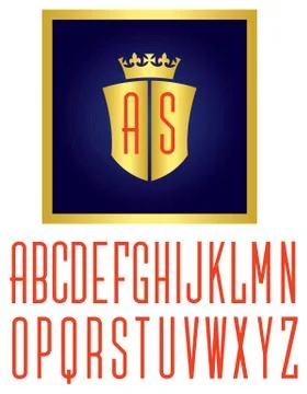 Crown and Shield Logo Stock Illustration