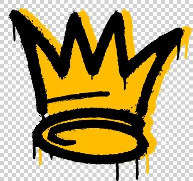 Crown is being shown in brush-stroke style, dripping paint splatters on 스톡 일러스트