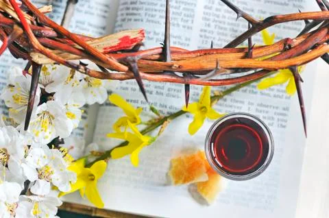 Crown on bible Stock Photos