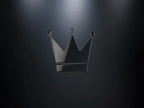 Crown Black 3d Icon Stock Footage 69777824