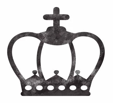Crown black and white on white background. Illustration classic crown in bl.. Stock Illustration