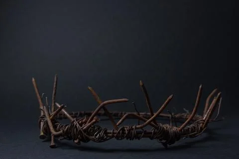 Crown on a black background.  Stock Photos