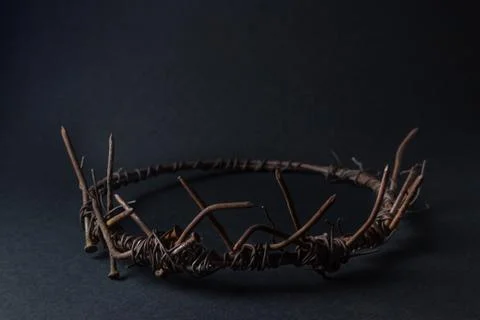 Crown on a black background.  Stock Photos
