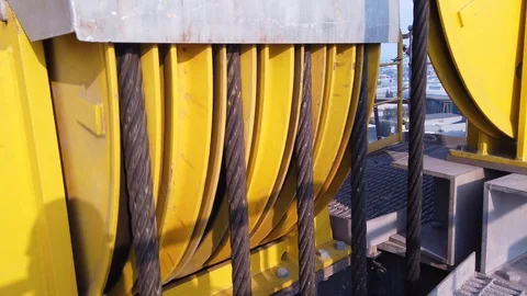 Crown block of the offshore jack up rig Video stock 123746096