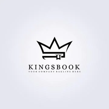 Crown book with tag creative logo vector illustration design Stock Illustration